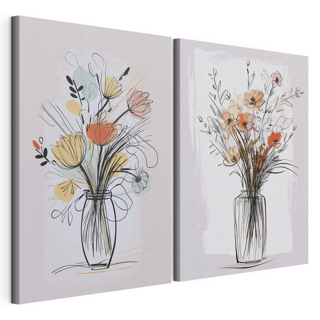 Schilderij van bloemen in een vaas — productweergave