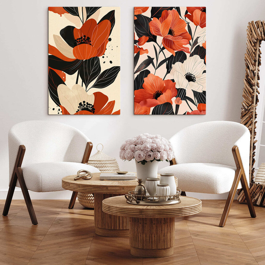Levendige bloemen in contrasterende tinten — interieur 2