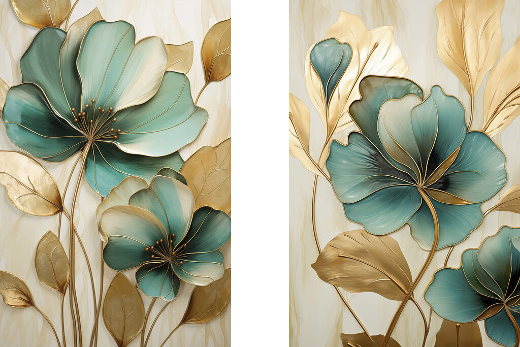 Fijne bloemen in levendige kleuren — volledig ontwerp