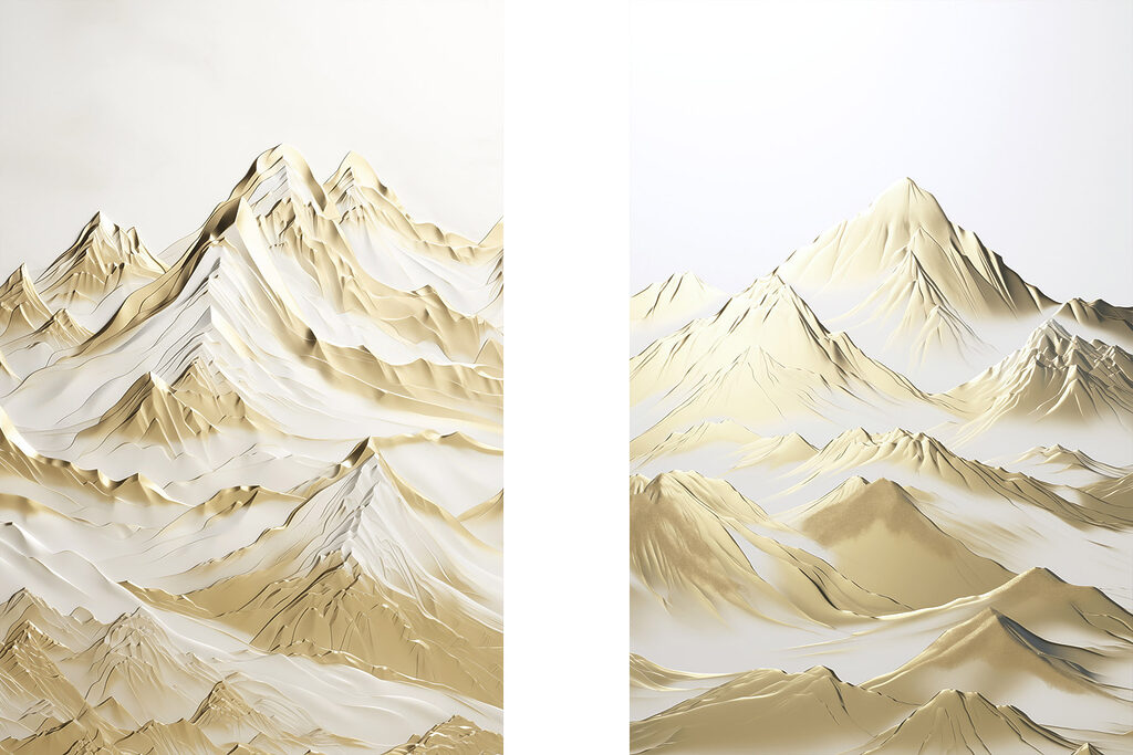 Bergketen met sneeuw — volledig ontwerp