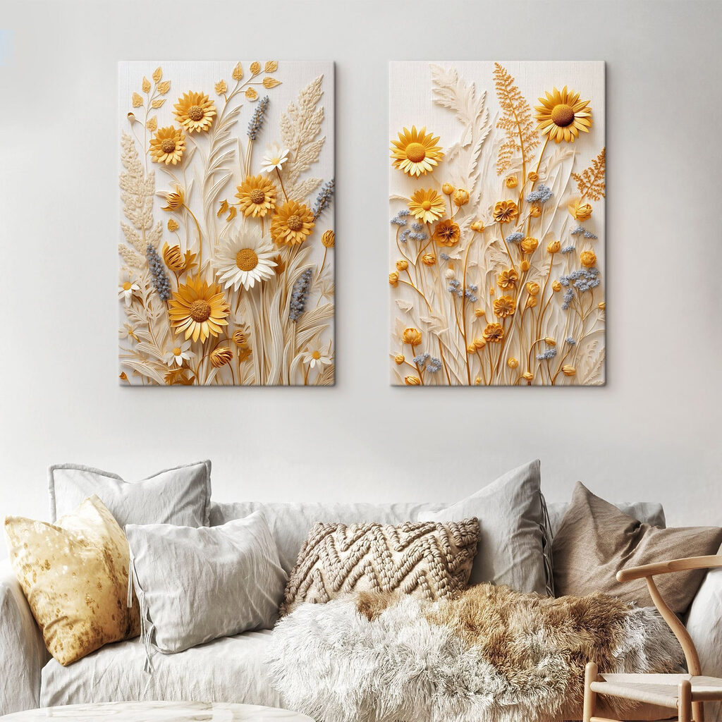 Collage van bloemen en bladeren — interieur 2