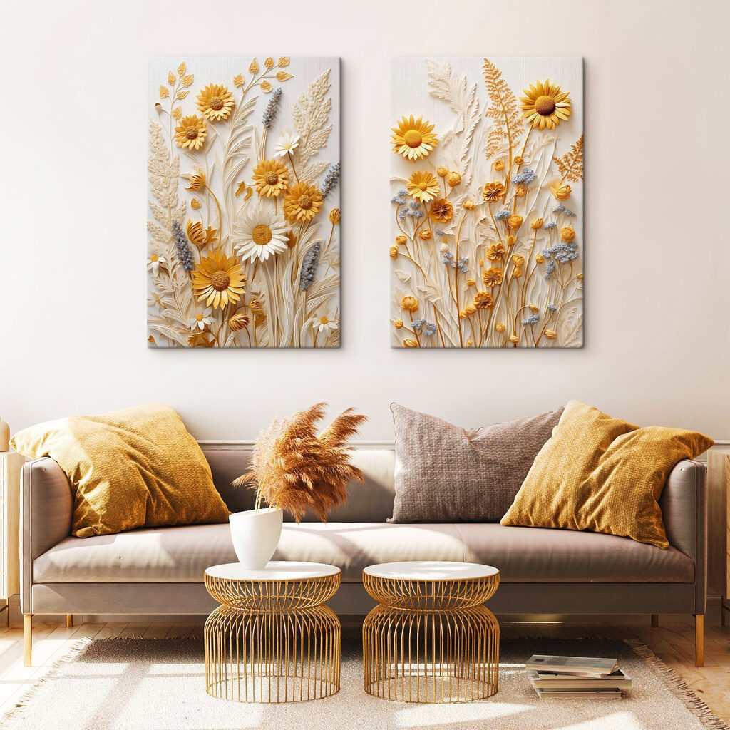 Collage van bloemen en bladeren — interieur 1