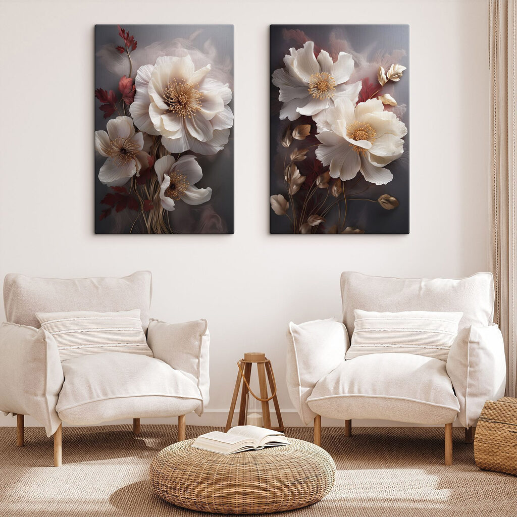 - Elegante bloemen in zachte tinten in een interieur