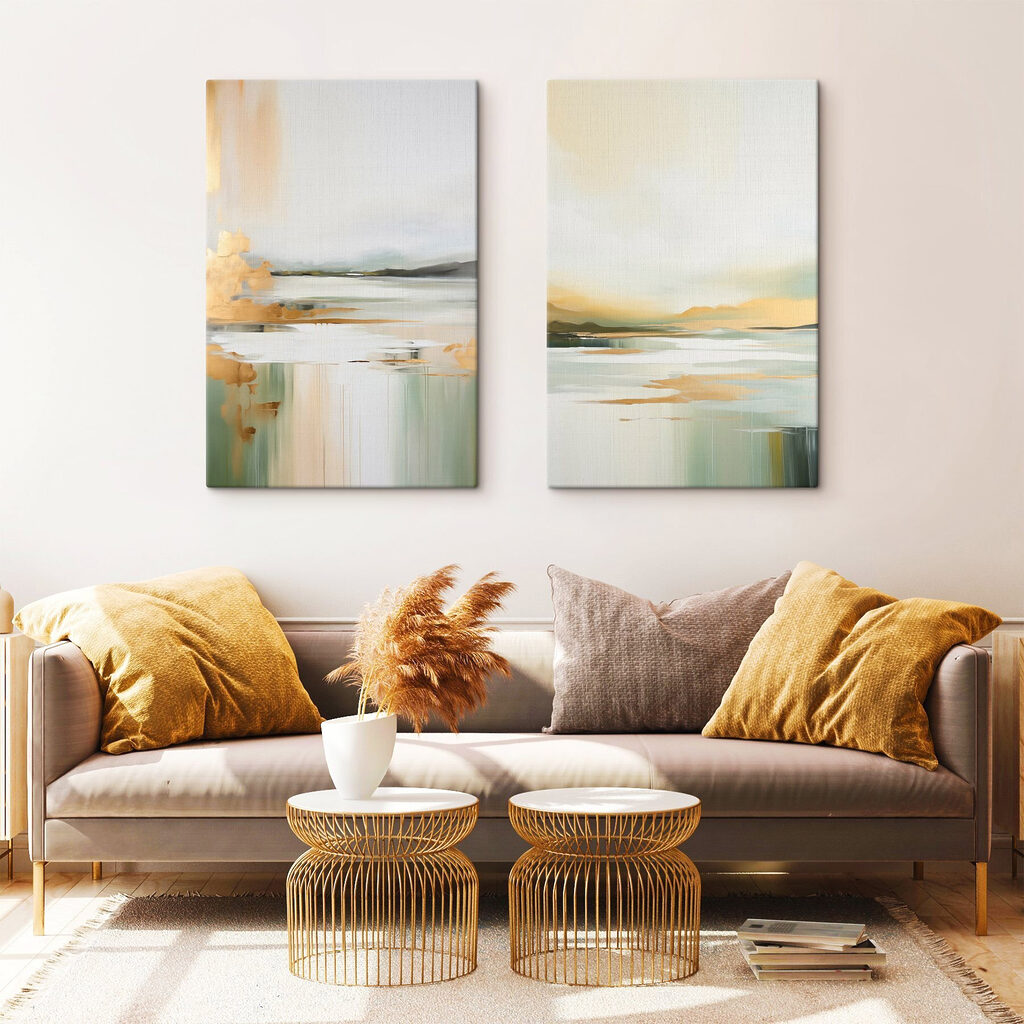 Landschapsschilderij in een interieur