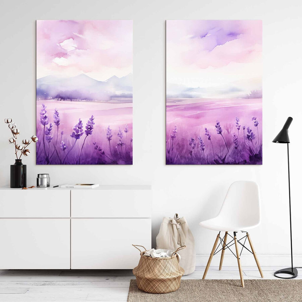 Schilderij van een lavendelveld — interieur 1