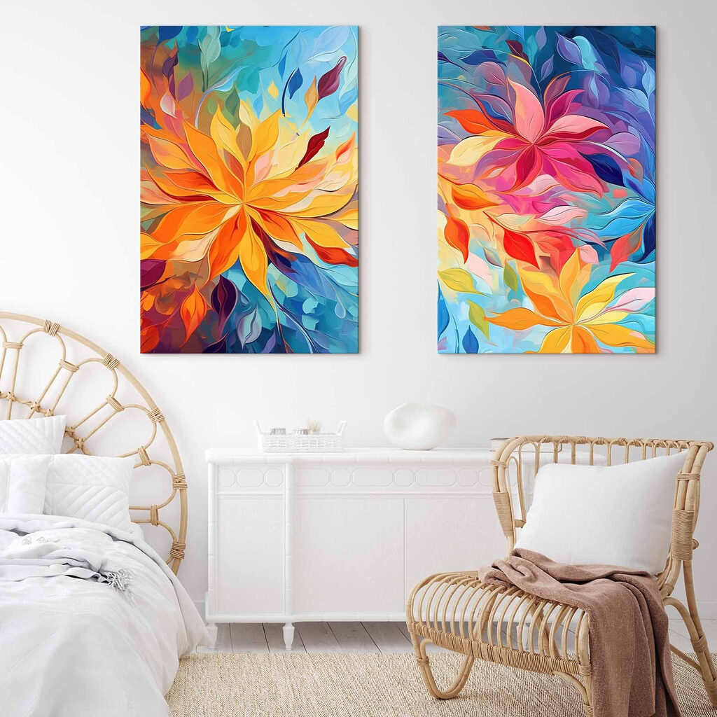 Twee foto's van bloemen — interieur 2