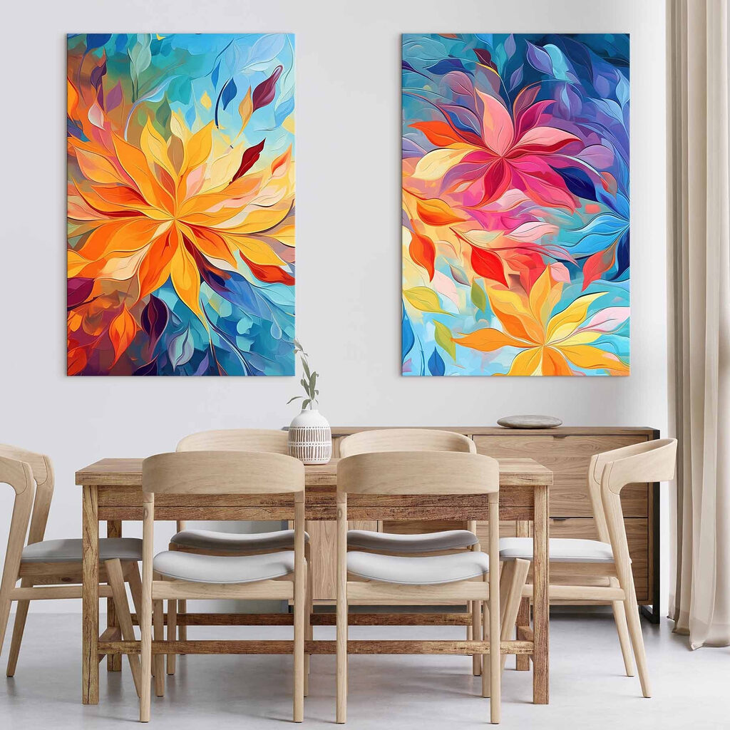 Twee foto's van bloemen — interieur 1