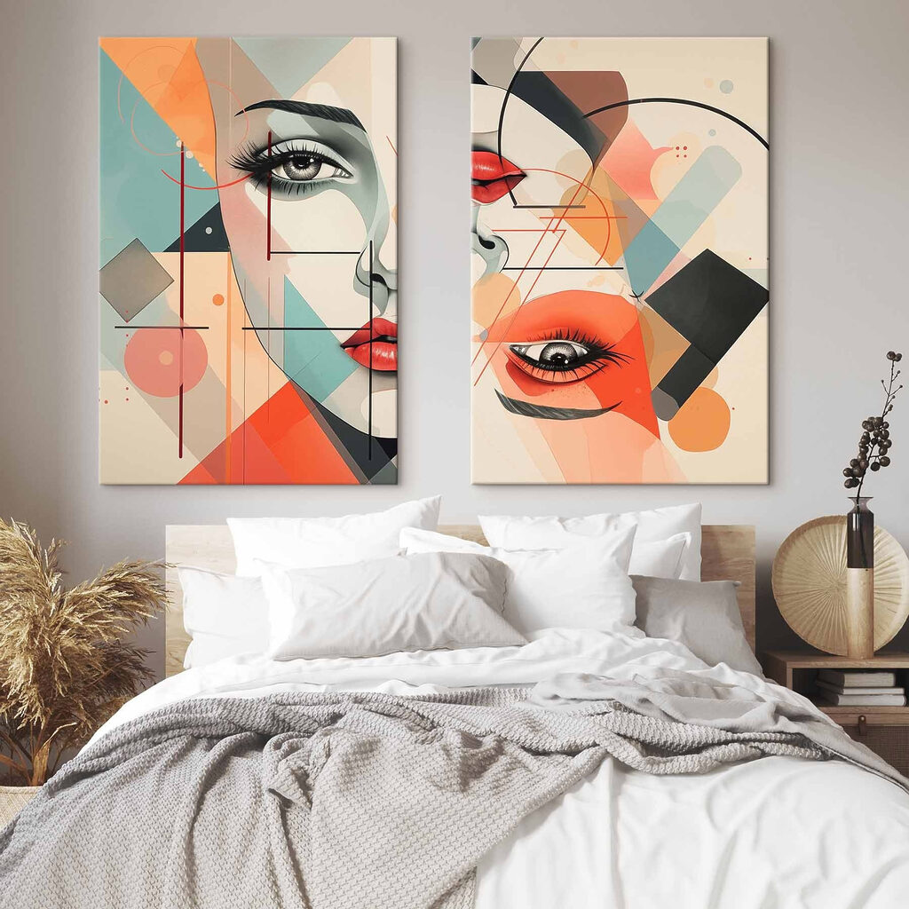 Collage van het gezicht van een vrouw — interieur 2