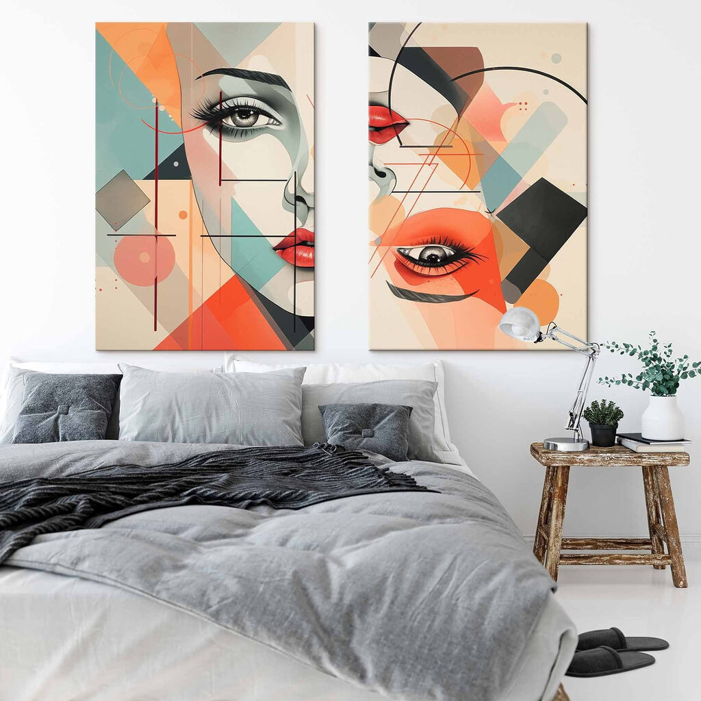 Collage van het gezicht van een vrouw — interieur 1