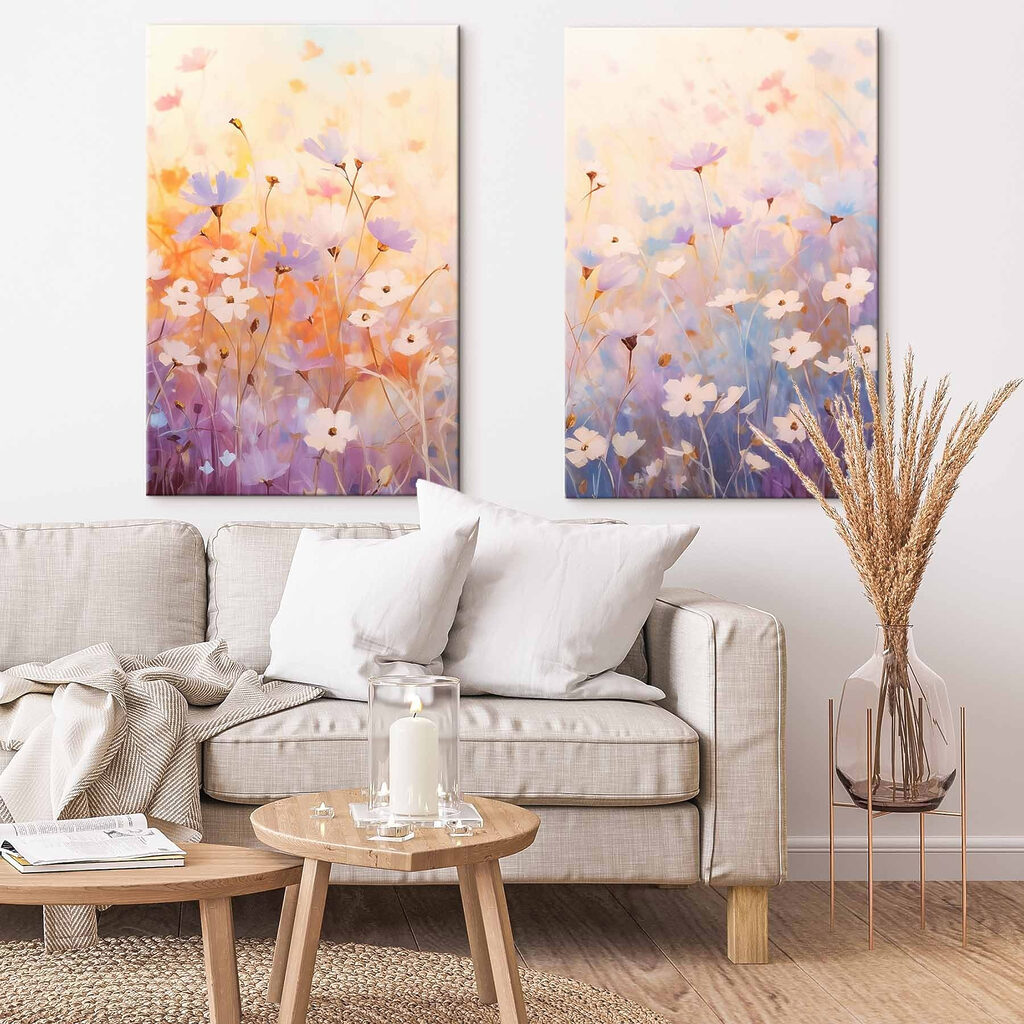 Schilderij van bloemen in een veld — interieur 1