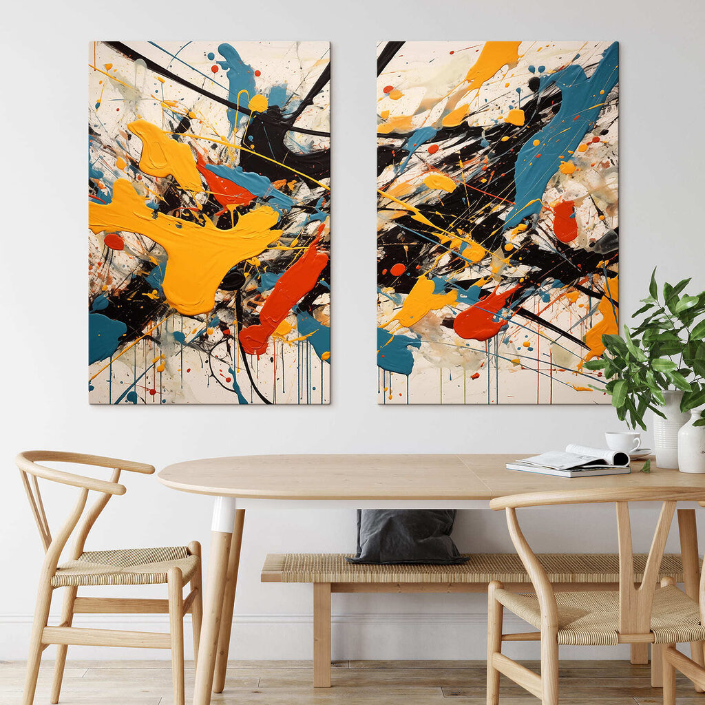 Schilderen in verschillende kleuren in een interieur