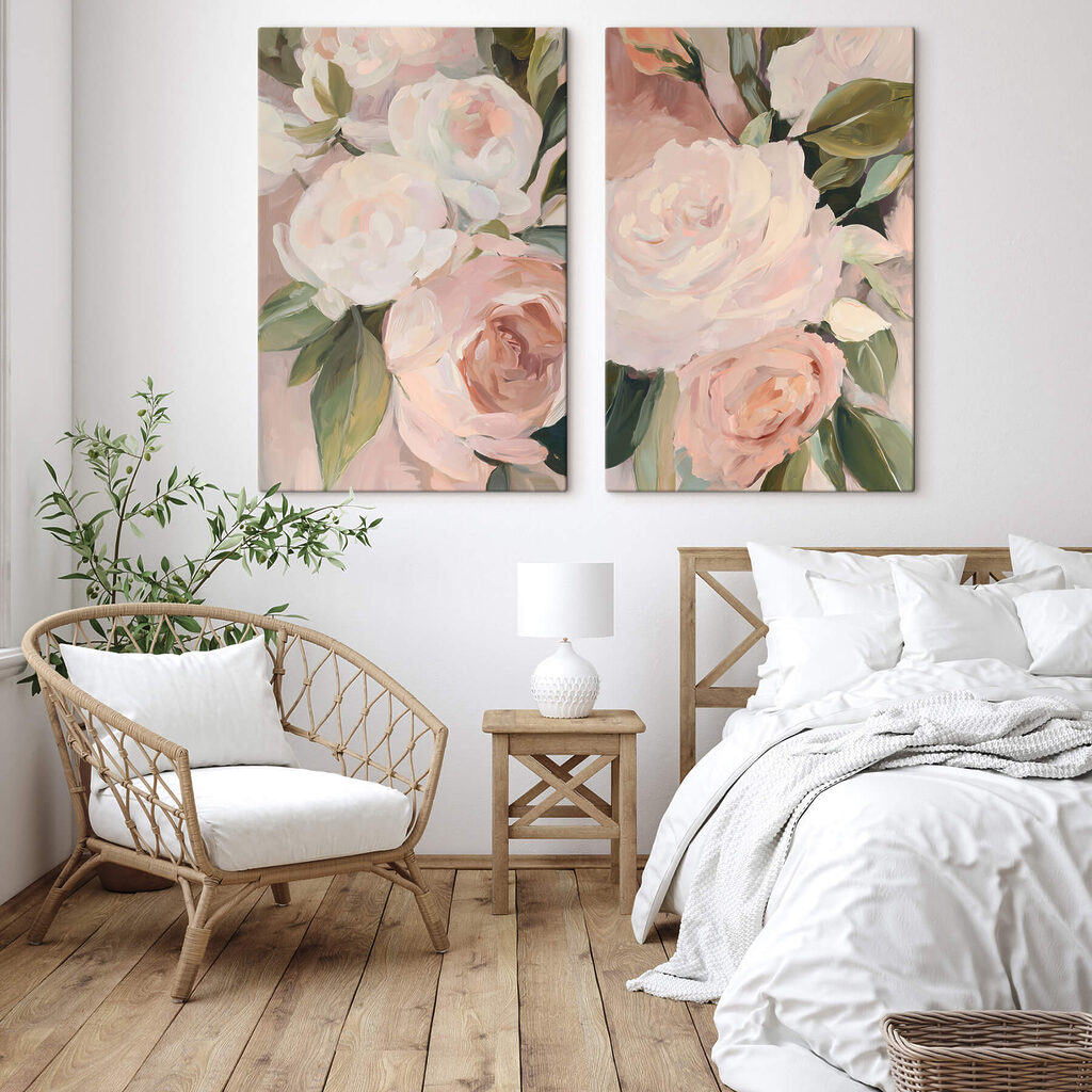 Zachte bloemen in subtiele pasteltinten — interieur 1