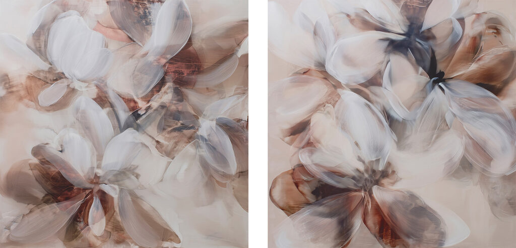 Schilderij van bloemen op doek — volledig ontwerp