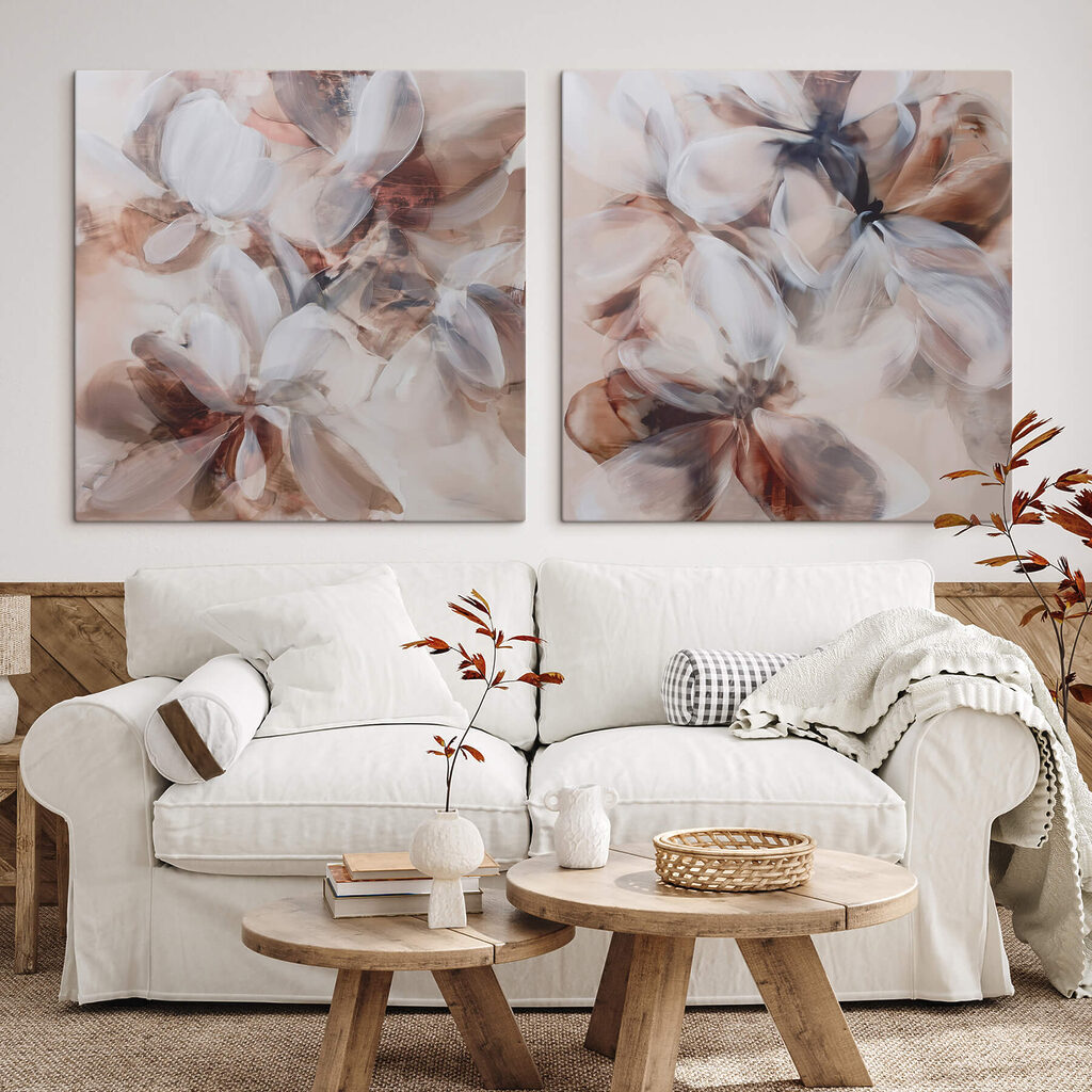 Schilderij van bloemen op doek — interieur 2