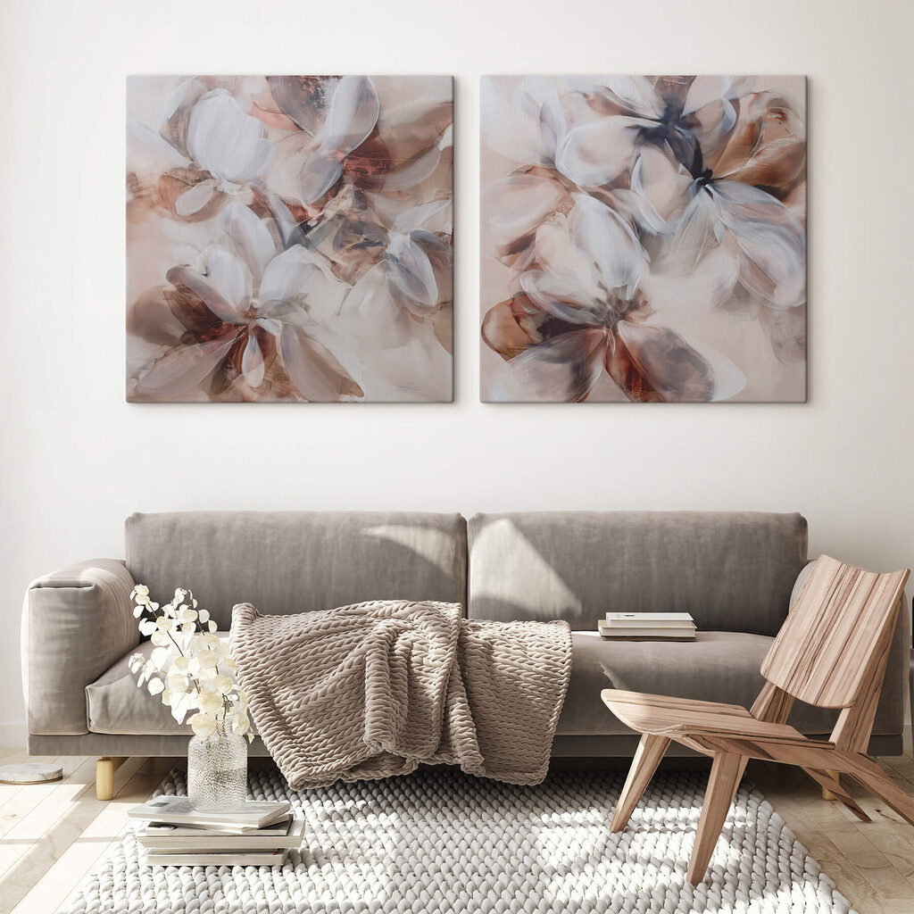 Schilderij van bloemen op doek — interieur 1