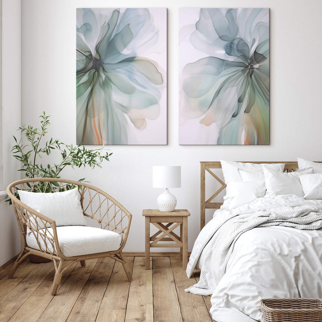 Zachte, vloeiende bloesems in zachte kleuren — interieur 1