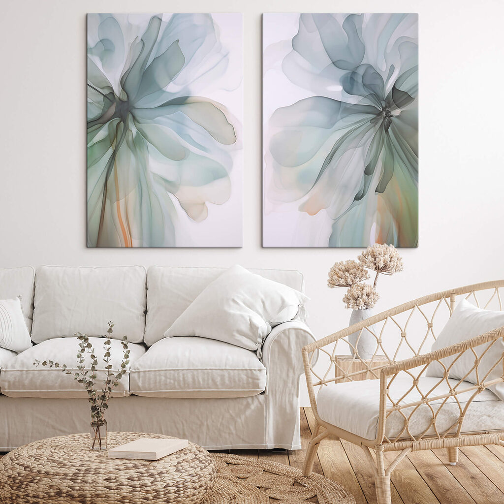 Zachte, vloeiende bloesems in zachte kleuren — interieur 2