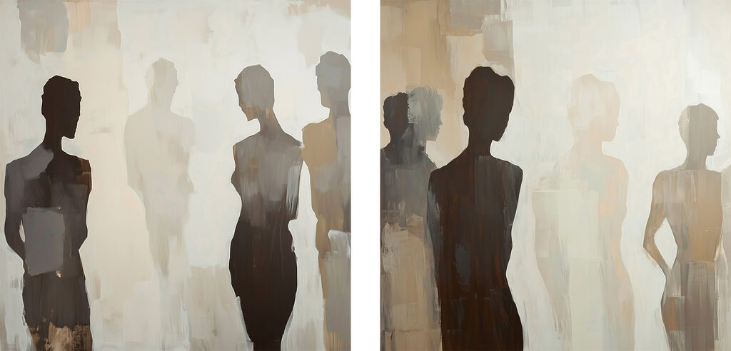 Schilderij van een vrouwenlichaam — volledig ontwerp