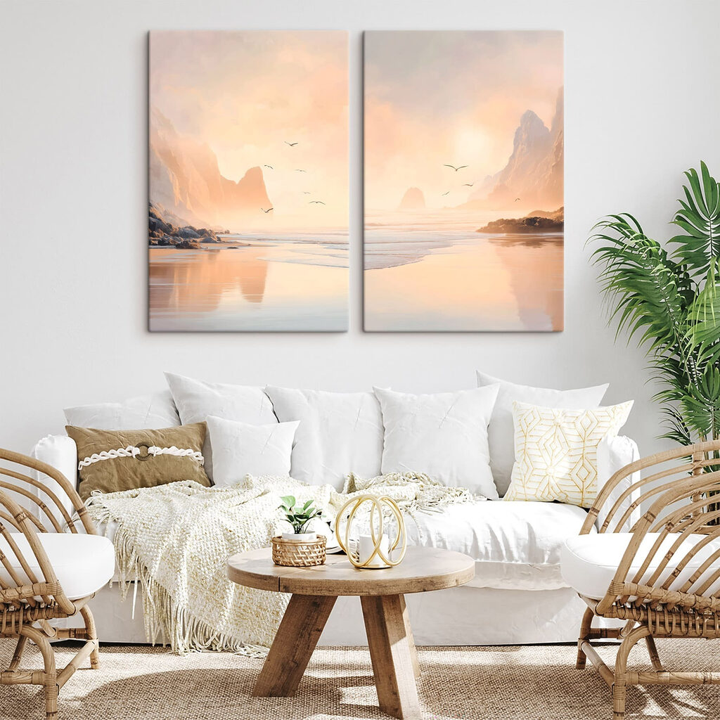Strand met bergen en een waterpartij — interieur 1