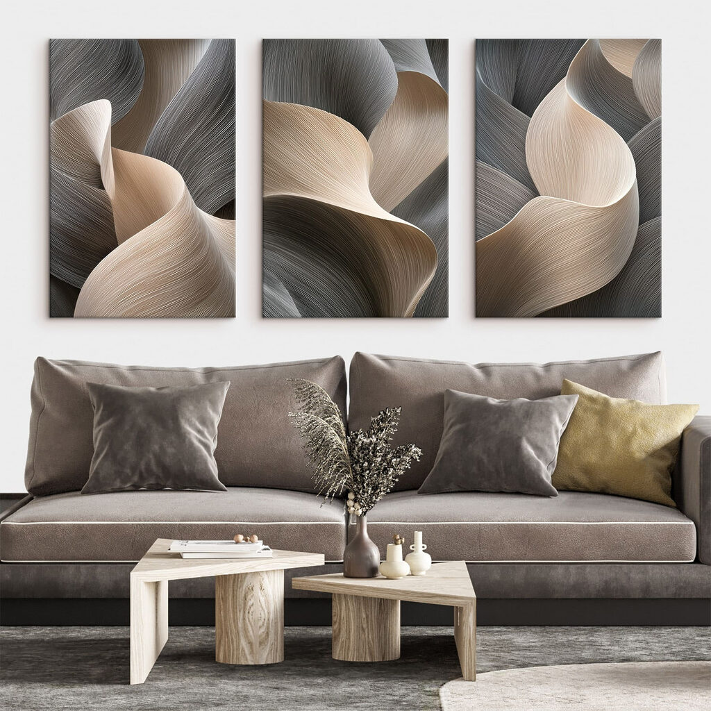 Natuurlijke rondingen in zachte, ingetogen tinten in een interieur