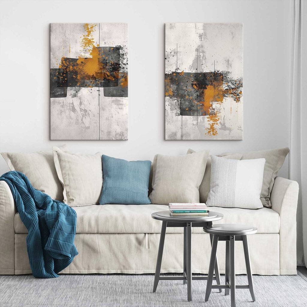 Abstracte kleuren in een dynamische compositie — interieur 1
