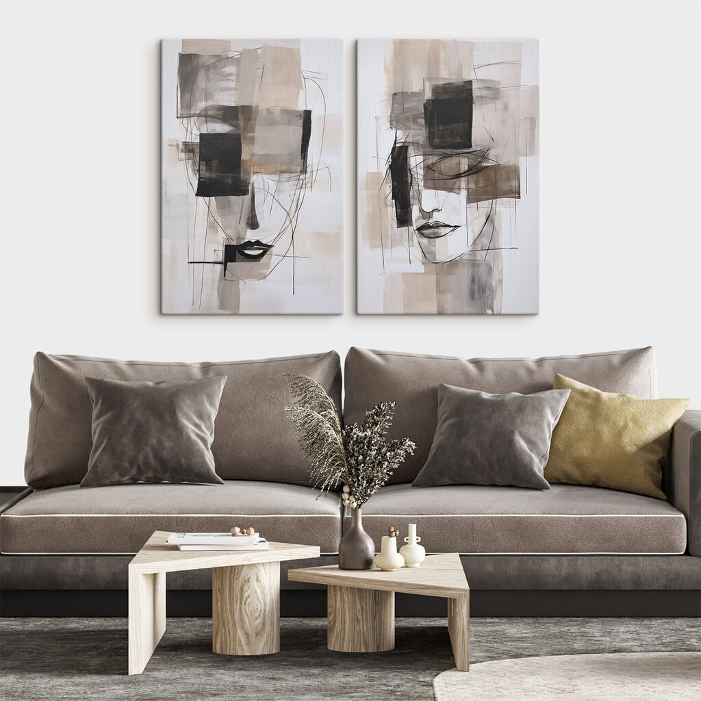 Schilderij van het gezicht van een vrouw — interieur 1