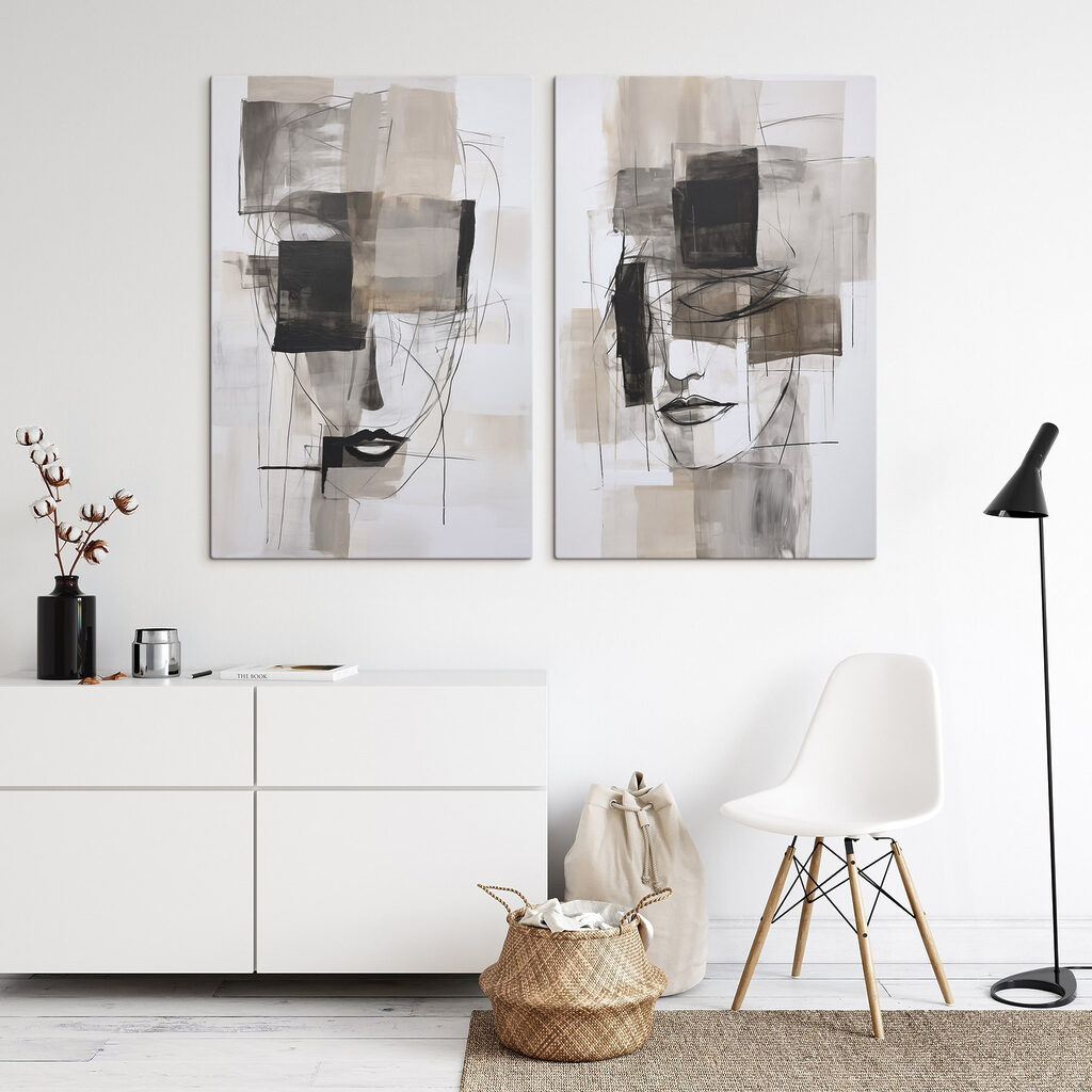 Schilderij van het gezicht van een vrouw — interieur 2