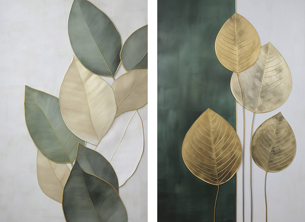 Natuurlijke elegantie in bladmotieven — volledig ontwerp