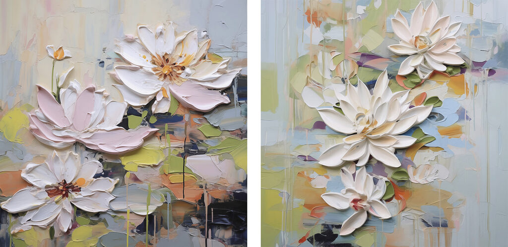 - Elegante bloemen in zachte pasteltinten — volledig ontwerp