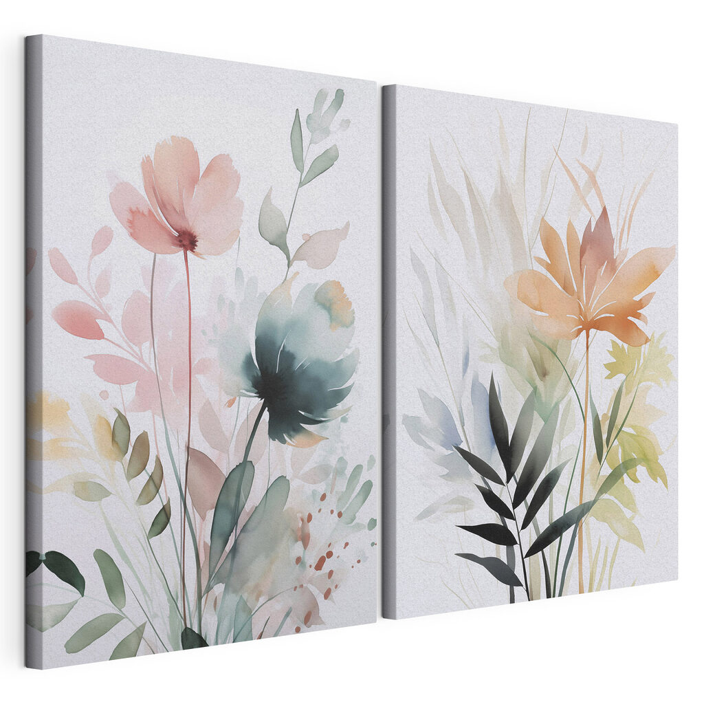 Schilderij van bloemen en bladeren — productweergave