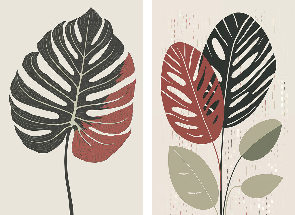 Twee afbeeldingen van een plant — volledig ontwerp