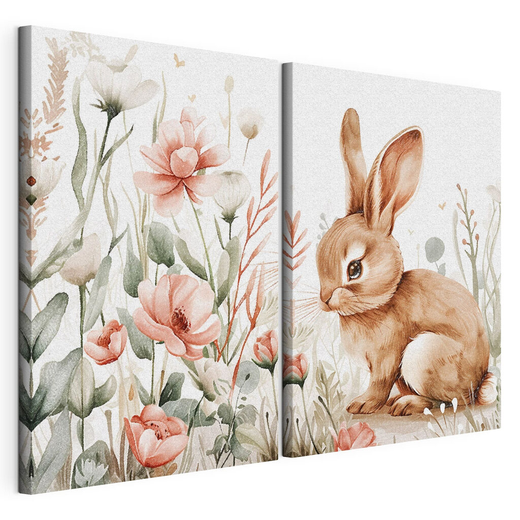 Konijn en bloemen — productweergave