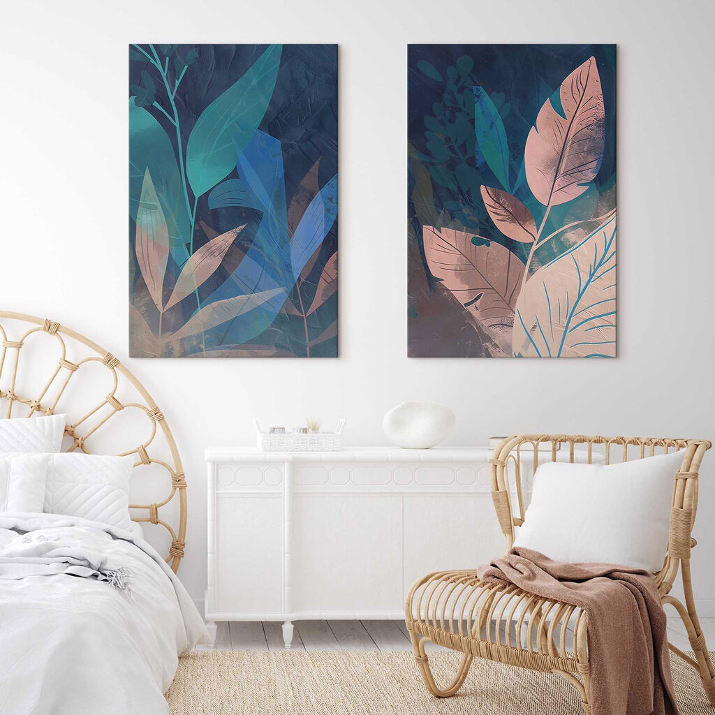 Schilderij van bladeren en planten — interieur 1