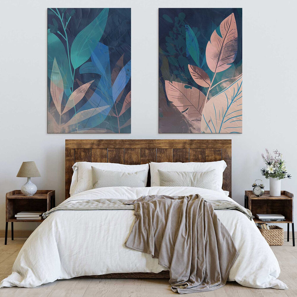 Schilderij van bladeren en planten — interieur 2
