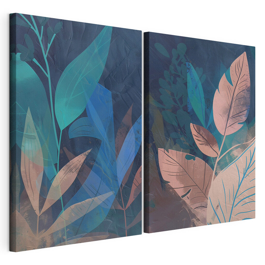 Schilderij van bladeren en planten — productweergave