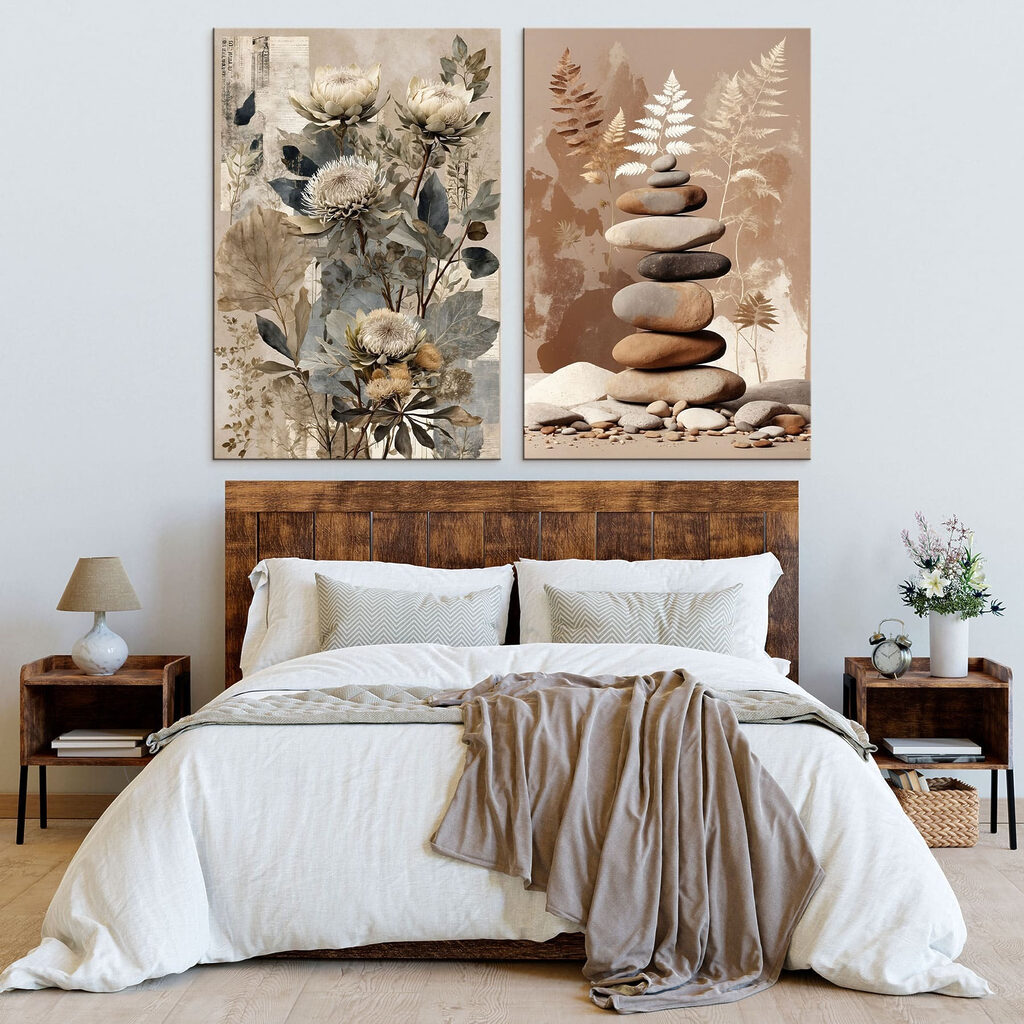 Collage van bloemen en stenen — interieur 3