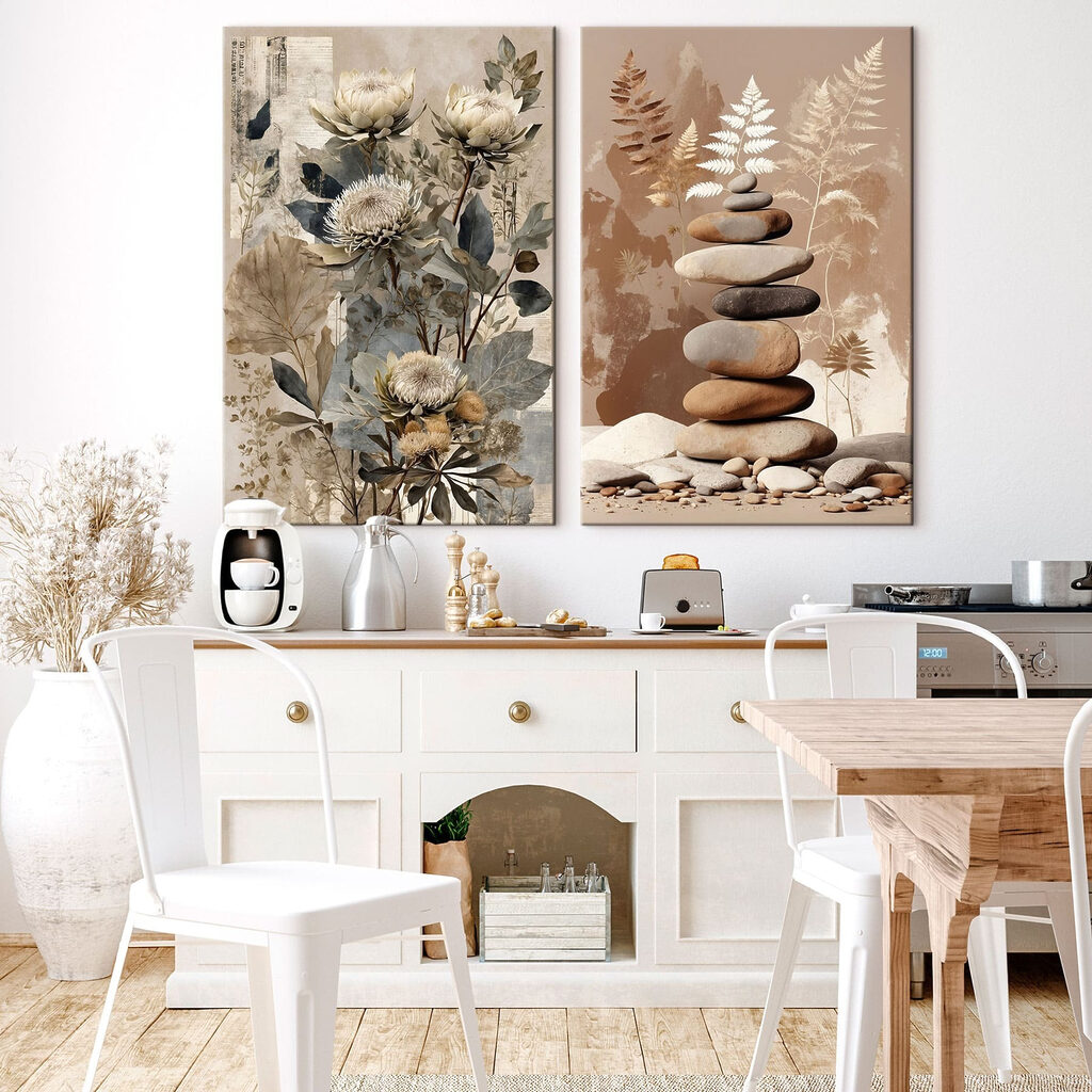 Collage van bloemen en stenen — interieur 4