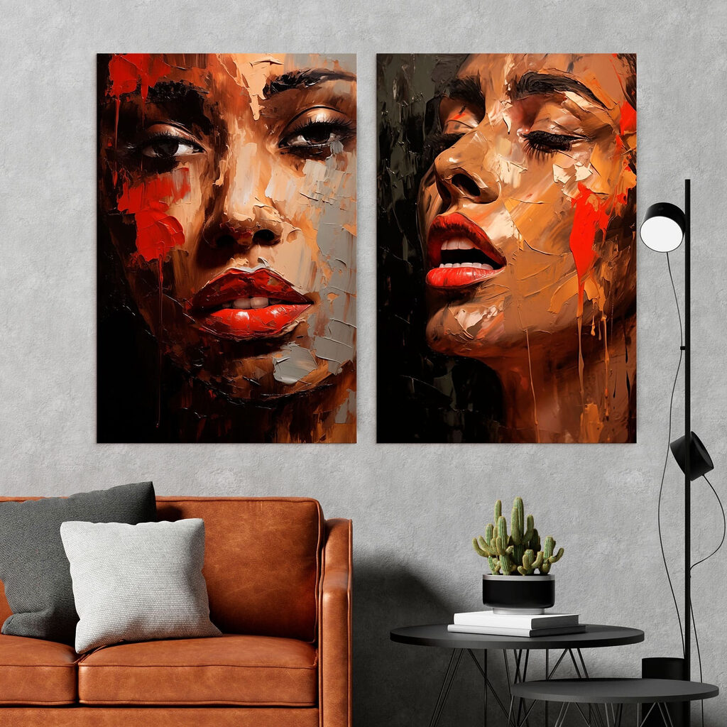 Collage van het gezicht van een vrouw — interieur 2