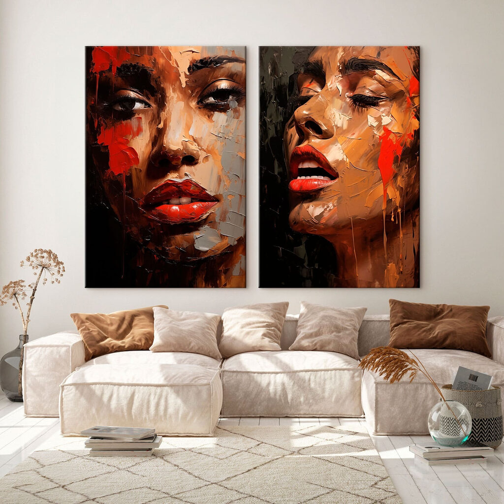 Collage van het gezicht van een vrouw — interieur 3