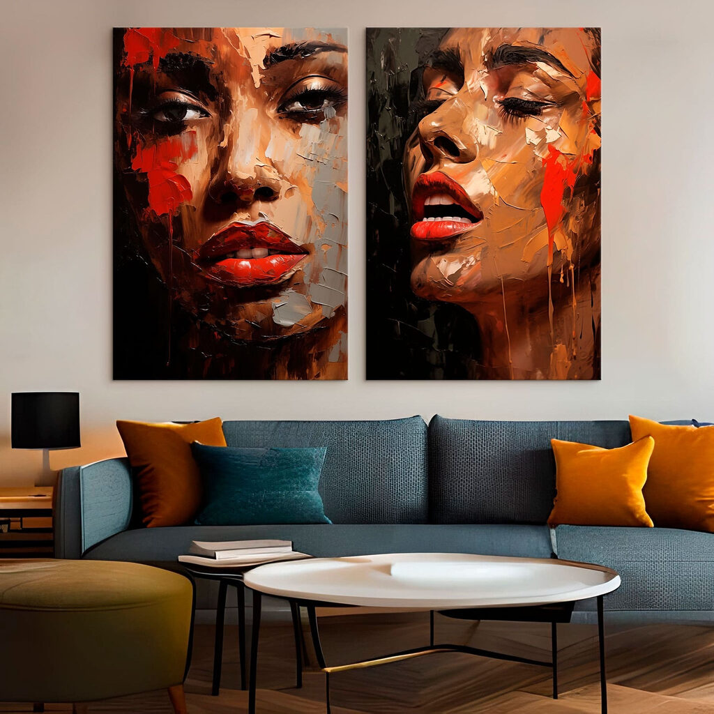 Collage van het gezicht van een vrouw — interieur 1