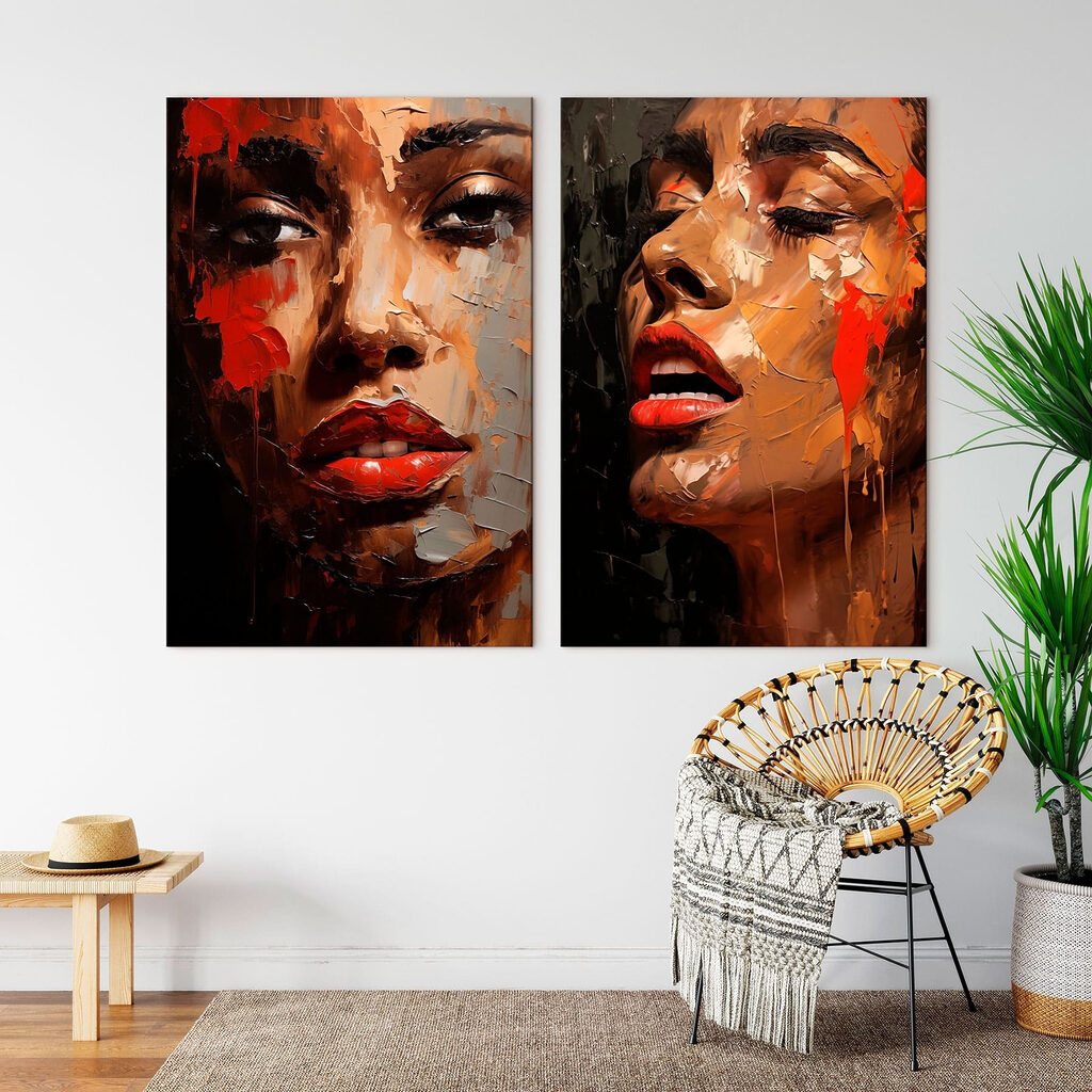 Collage van het gezicht van een vrouw — interieur 4