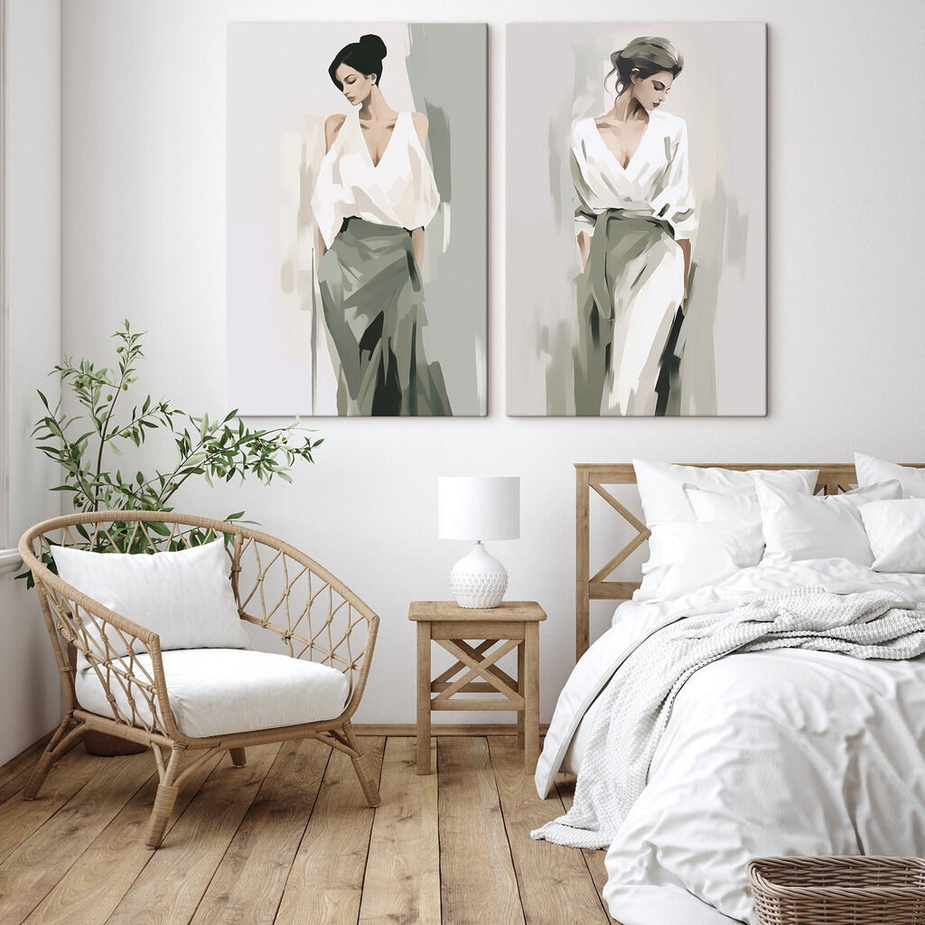 Vrouw in een wit shirt in een interieur