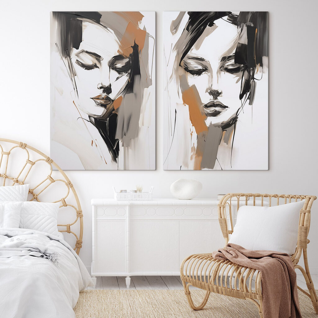 Schilderij van het gezicht van een vrouw — interieur 2