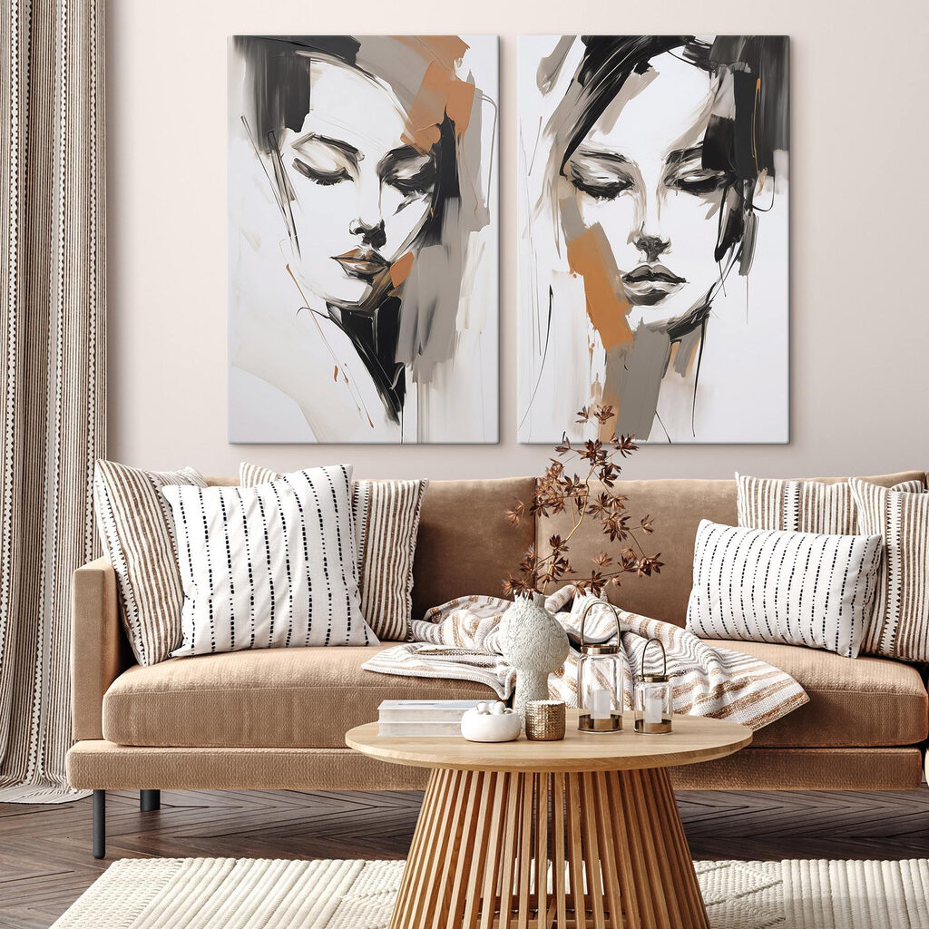 Schilderij van het gezicht van een vrouw — interieur 1