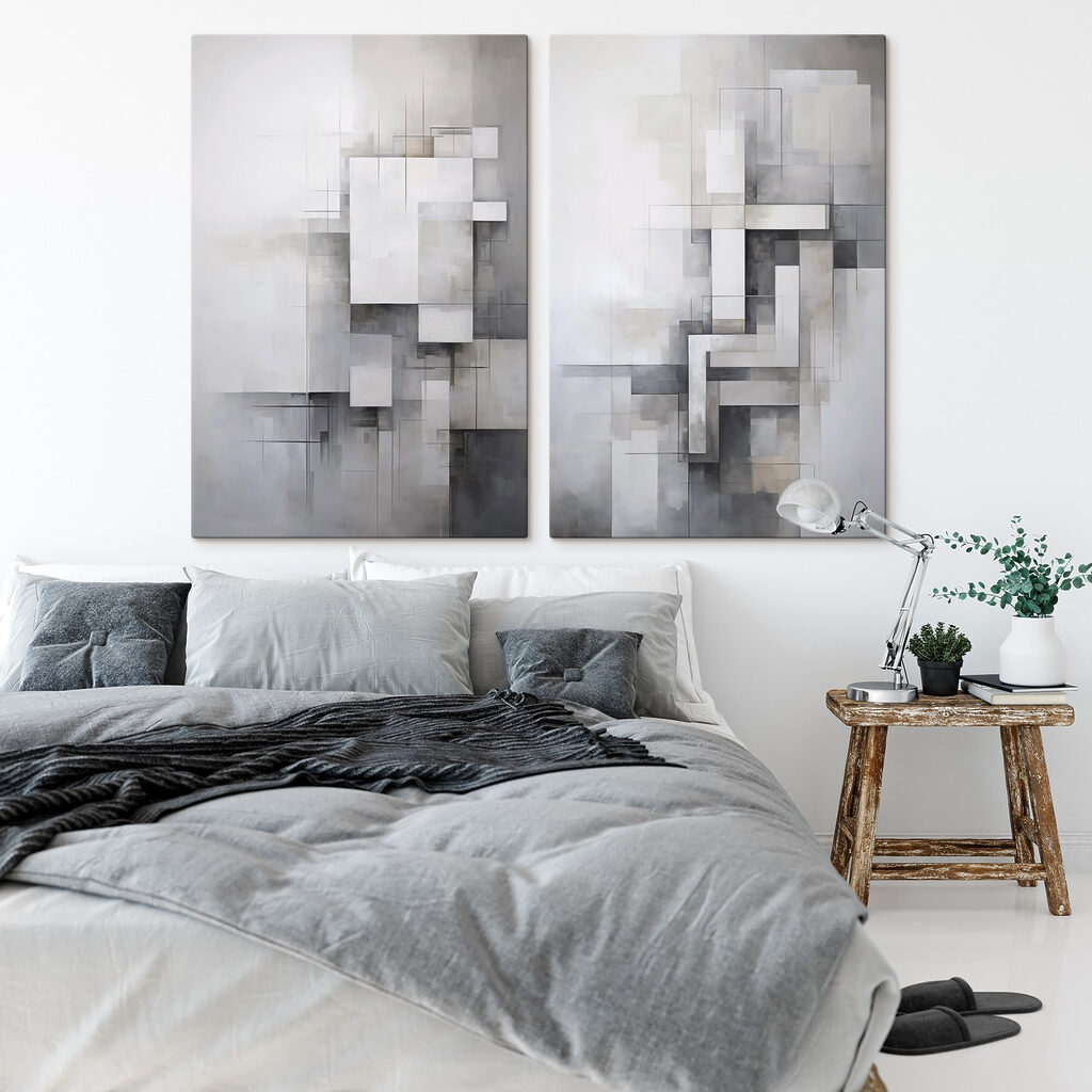 Vierkanten en lijnen schilderen — interieur 1