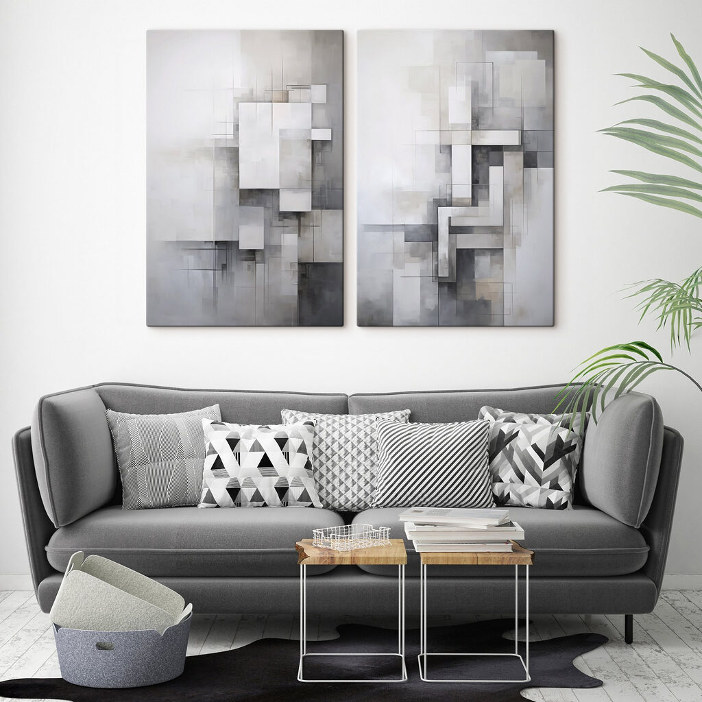 Vierkanten en lijnen schilderen — interieur 2