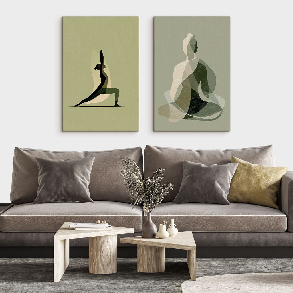 Vrouw die yoga doet — interieur 2