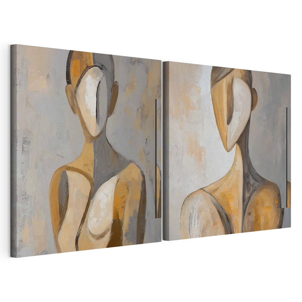 Collage van een schilderij van een vrouw — productweergave