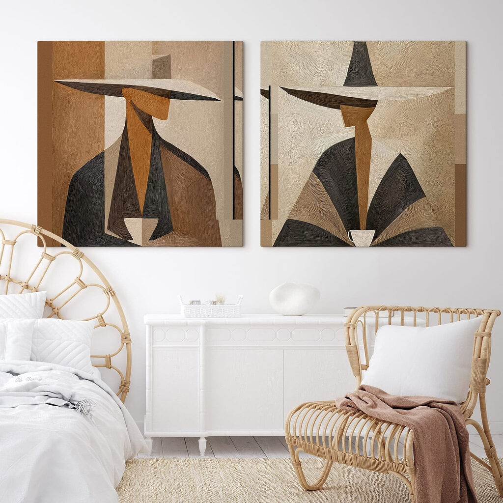 Collage van een vrouw met een hoed — interieur 1