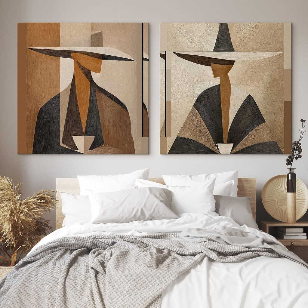 Collage van een vrouw met een hoed — interieur 2